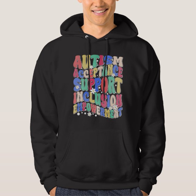 autism acceptans inkludering stöd empowerment hoodie (Framsida)