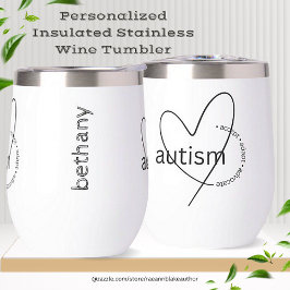Autism Acceptans Isolerad Rostfri Vintumbler