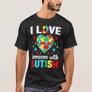 Autism Acceptans Jag älskar någon med autism autis T Shirt