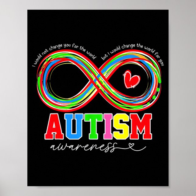 Autism Acceptans Jag Skulle Förändra Världen För D Poster (Framsidan)