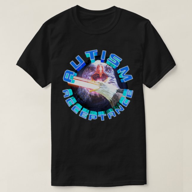 Autism Acceptans Laser Rymd Örn Maxar Awesome T Shirt (Design framsida)