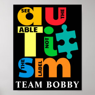 Autism Acceptans Matchande Familj Team Anpassad Ma Poster