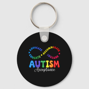 Autism Acceptans Medvetenhet Skjorta Oändlighetssy Nyckelring