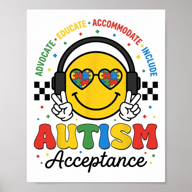Autism Acceptans Medvetenhet Specialpedagogik Lära Poster (Framsidan)