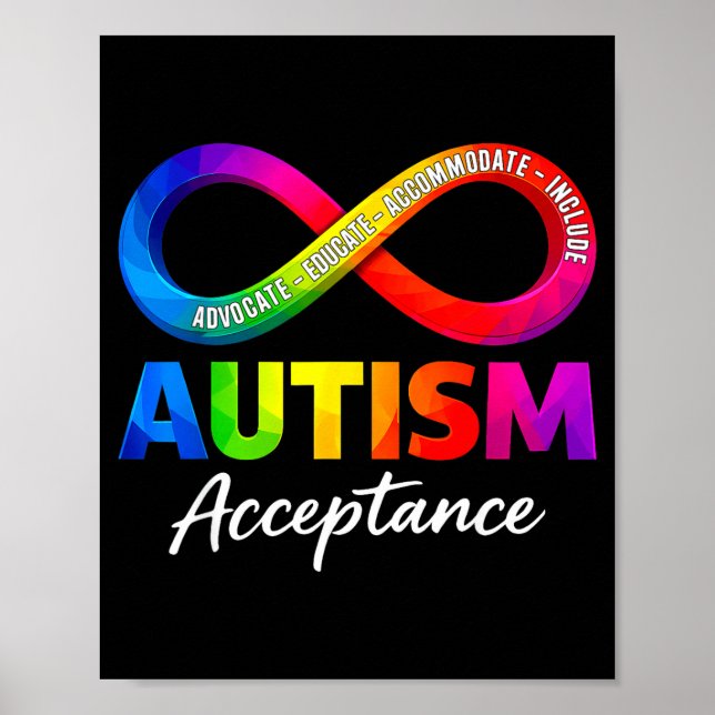 Autism acceptans oändlighetssymbol autism medveten poster (Framsidan)