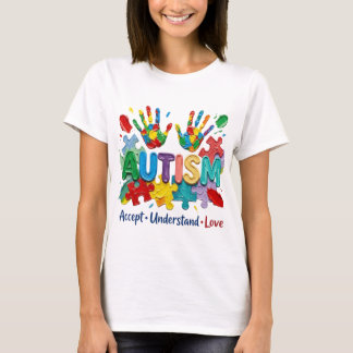 Autism Acceptans PNG-design, livfull 3D-pussel T Shirt