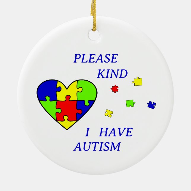 Autism Acceptans Pussel Autism medvetenhet dag  Julgransprydnad Keramik (Baksidan)