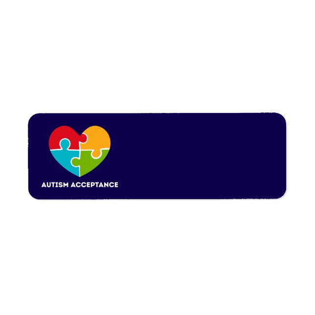 Autism Acceptans Returadress Etikett (Framsidan)