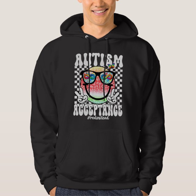 autism acceptans smiley (2 hoodie (Framsida)