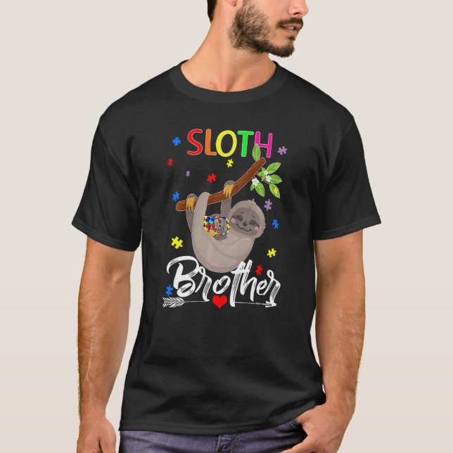 Autism Acceptans Söt Sengångare Pusselbit Broder T Shirt (Framsida)