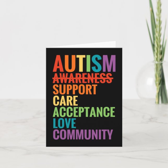 Autism Acceptans  Stöd Omsorg Acceptans Allierad G Kort (Framsida)