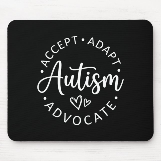 Autism Acceptera Anpassa Förespråka Stöd Medvetenh Musmatta (Framsidan)