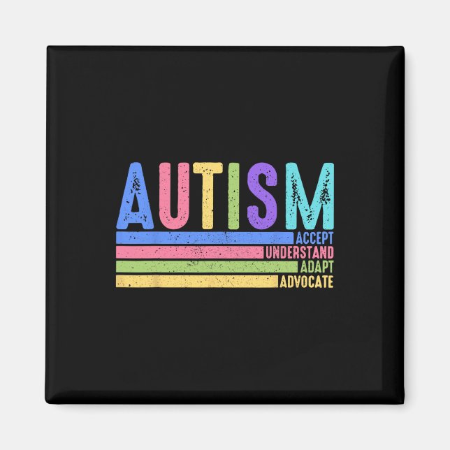 Autism Acceptera Förstå Anpassa Förorda Specialped Magnet (Framsidan)