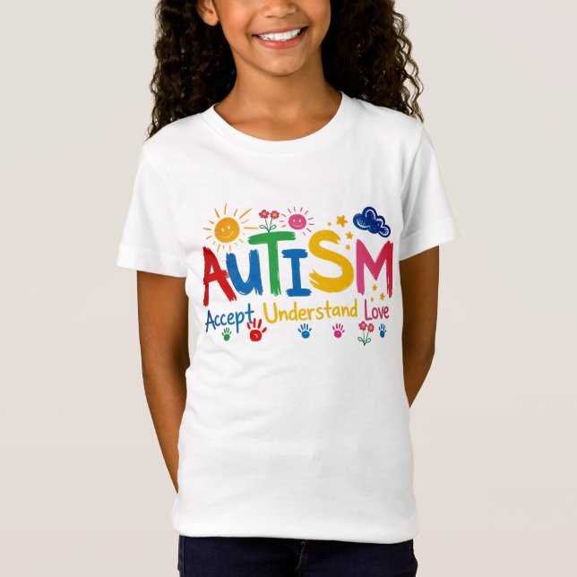 Autism Acceptera Förstå Kärlek T Shirt (Framsida)