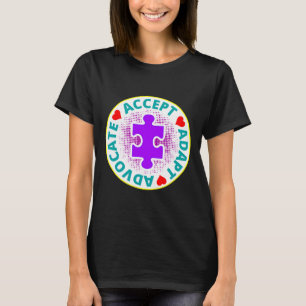 Autism accepterar Adapt Advocate Nice Teckning med T Shirt