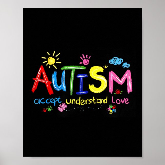 Autism Accepterar Kärlek Autism Awareness 1 Poster (Framsidan)