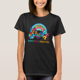 Autism Accepterar Kärlek förstår Puzzle Delar Tie T Shirt