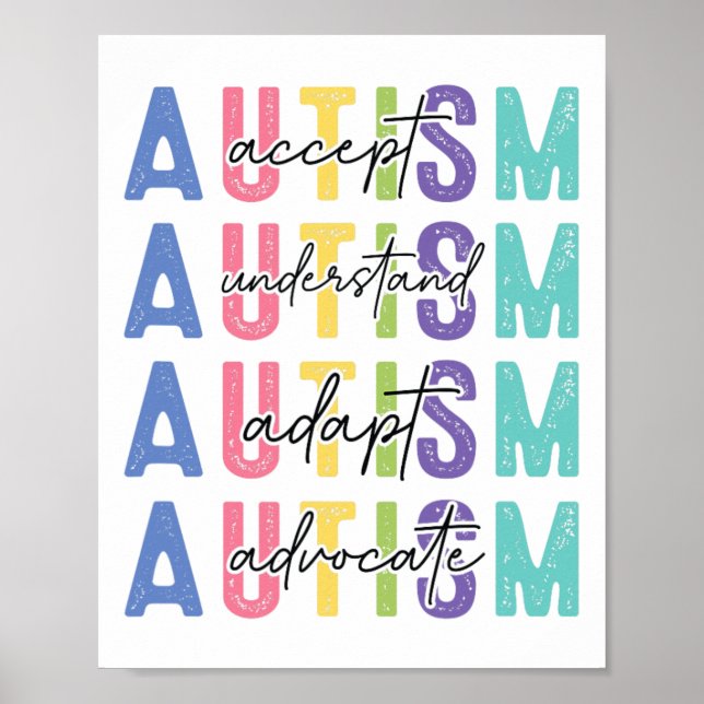 Autism Accepterar Kärlek Poster (Framsidan)