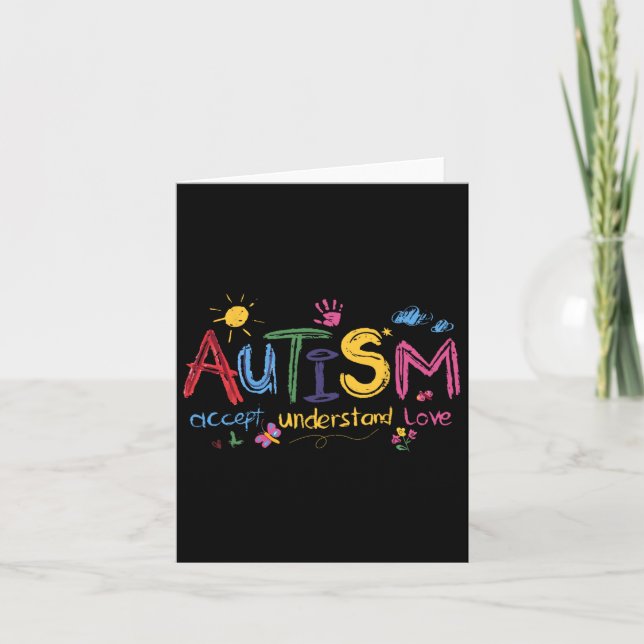 Autism Accesse Kärlek Autism Awareness Mon Kort (Framsida)