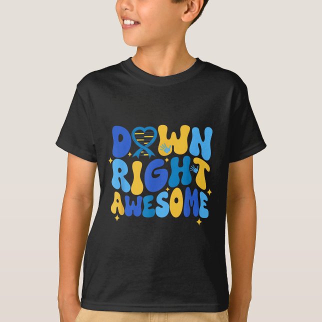 Autism adhd Downs syndrom medvetenhet 321 ner till T Shirt (Framsida)
