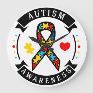 Autism Akrylväggur Stor Klocka