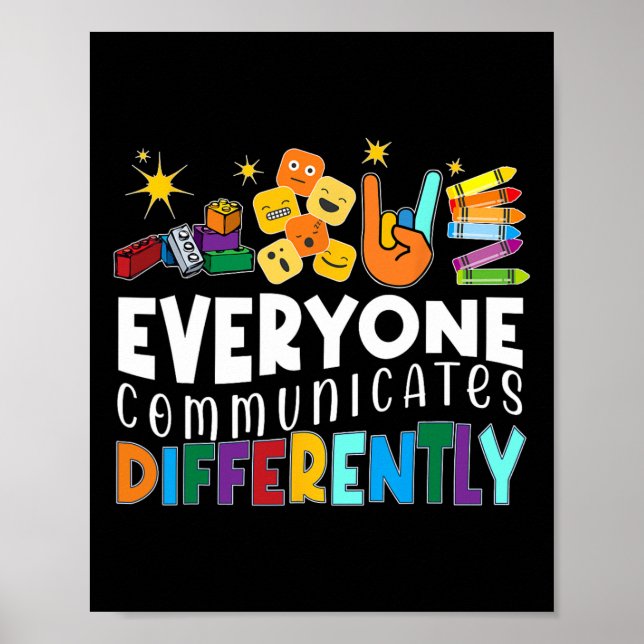 Autism Alla kommunicerar olika Autism Aw Poster (Framsidan)