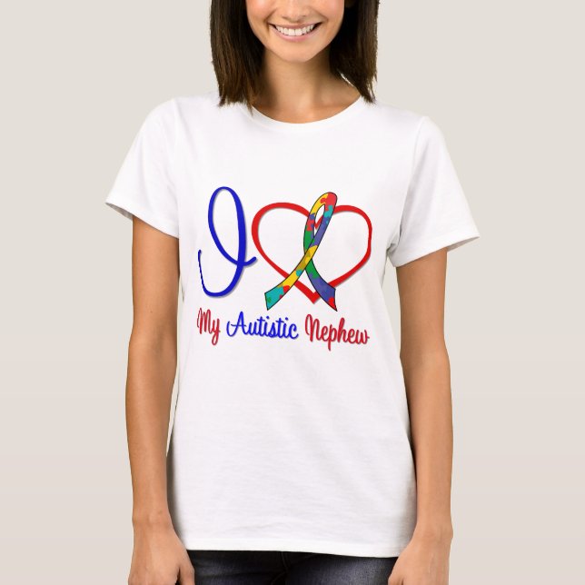 Autism älskar jag min Autistic brorson Tee Shirt (Framsida)