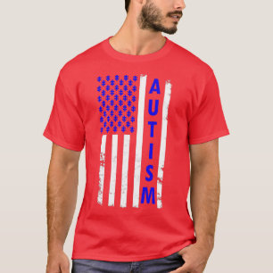 Autism American Flagga Shirt Autism Awareness Puzz T