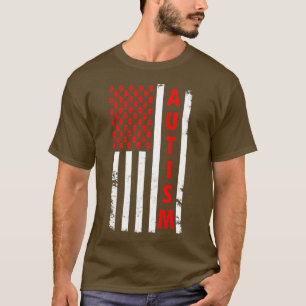 Autism American Flagga Shirt Autism Awareness Puzz T Shirt