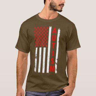 Autism American Flagga Shirt Autism Awareness Puzz T Shirt