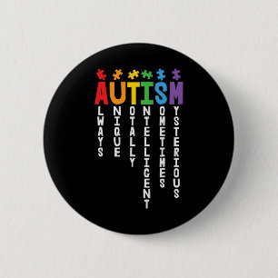Autism är alltid en unik, helt intelligent autism knapp