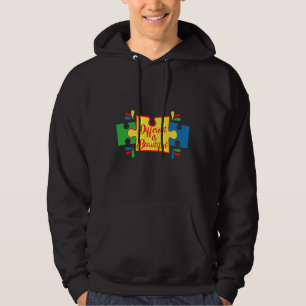 Autism är annorlunda och vackert aktiv hoodie