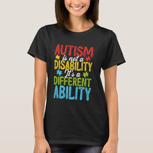 Autism Är En Annan Förmåga Neurodiversitet T Shirt (Framsida)