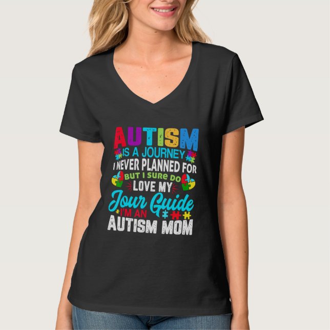 Autism är en "Journey Autism Awareness Autism Mamm T Shirt (Framsida)