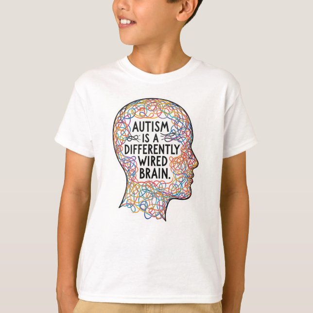 Autism är en konturcitat av en annan typ av trådbu t shirt (Framsida)