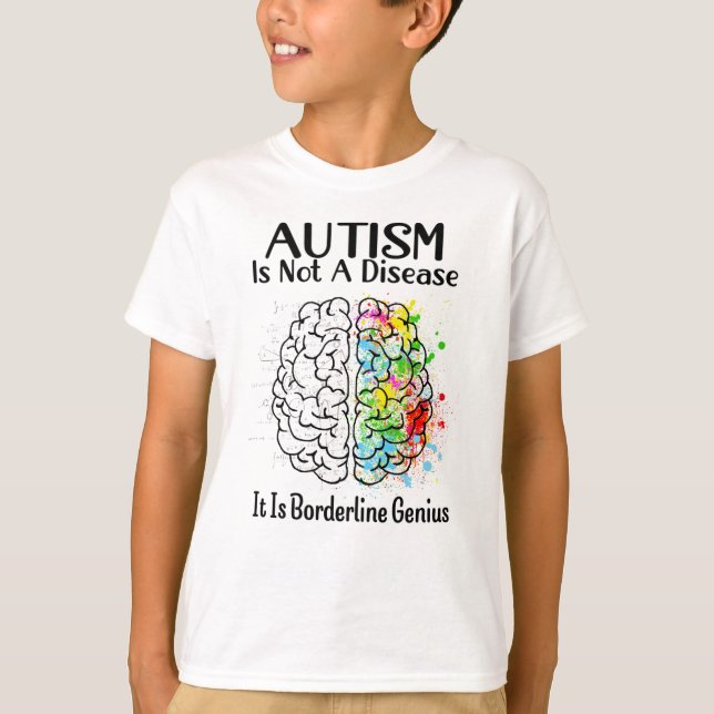 Autism är inte en sjukdom utan en sjukdom som grän t shirt (Framsida)