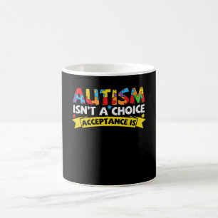 Autism är inte ett accepterande av val är en ynk kaffemugg