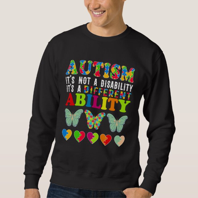 Autism är inte ett funktionshinder, det är en anna lång ärmad tröja (Framsida)