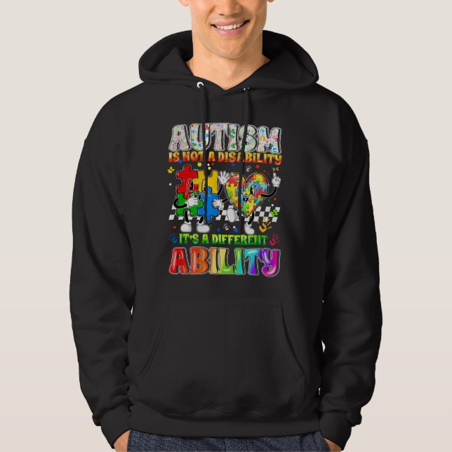 autism är inte ett funktionshinder det är en annan hoodie (Framsida)