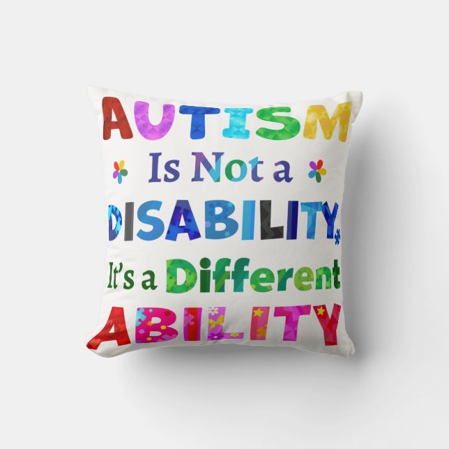 AUTISM är inte ett funktionshinder Kudde (Framsida)