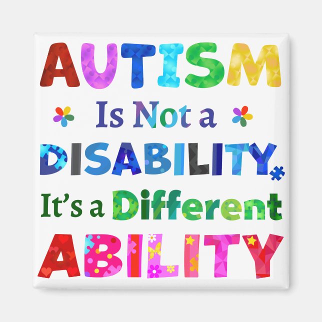 AUTISM är inte ett funktionshinder Magnet (Framsidan)