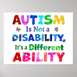 AUTISM är inte ett funktionshinder Poster