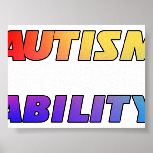 Autism är inte ett funktionshinder Svart version Poster (Framsidan)
