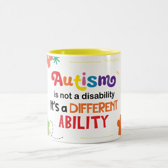 Autism är inte ett funktionshinder Två-Tonad mugg (Center)