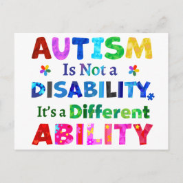 AUTISM är inte ett funktionshinder Vykort