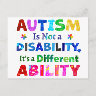 AUTISM är inte ett funktionshinder Vykort