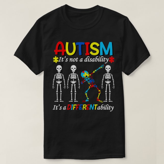 Autism är inte ett handikapp, det är en annan akti t shirt (Design framsida)
