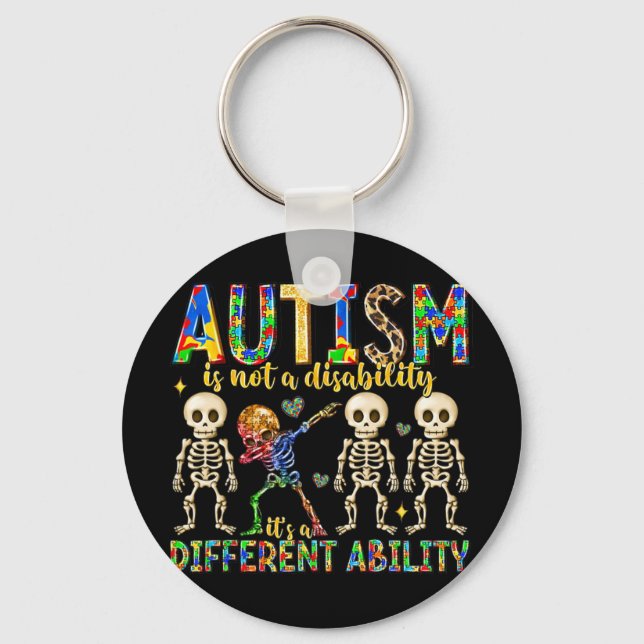 Autism är inte ett handikapp, det är en annan förm nyckelring (Framsida)