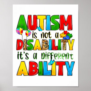 Autism är inte ett handikapp, det är en annan förm poster