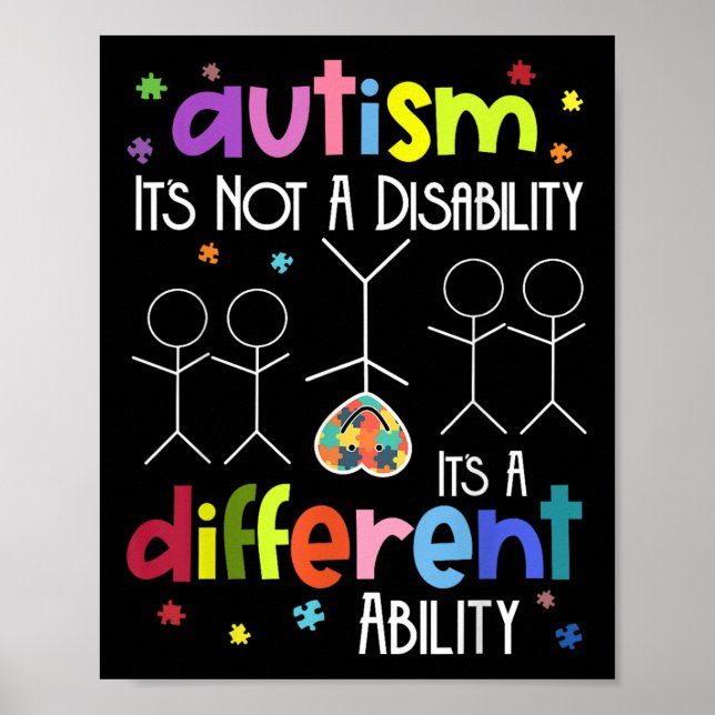 Autism är inte ett handikapp och dess annorlunda f poster (Framsidan)